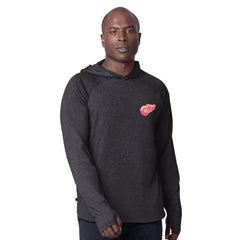 Detroit Red Wings MSX by Michael Strahan Fast Track Raglan Long Sleeve Hoodie T-Shirt Black