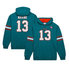 Dan Marino Miami Dolphins Retired Player Name & Number Pullover Hoodie - Aqua on sale