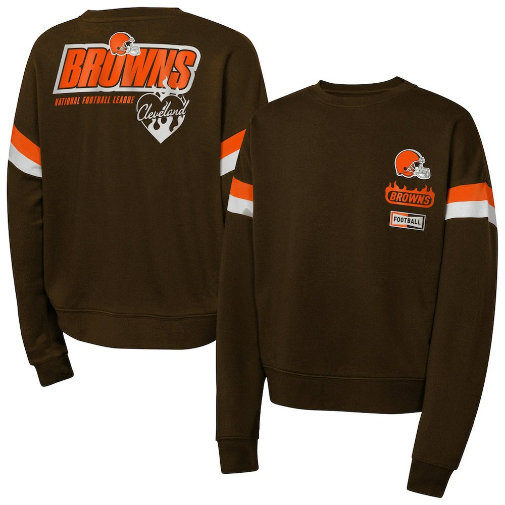 Cleveland Browns Girls Eternal Love Pullover Sweatshirt - Brown outlet