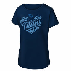 Tennessee Titans Girls Youth Script Heart Dolman T-Shirt - Navy sale