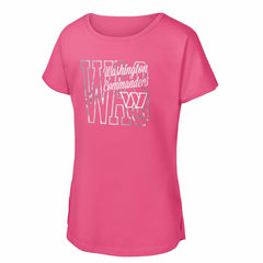 Washington Commanders Girls Youth Signal Caller Dolman T-Shirt - Pink sale