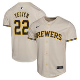 Christian Yelich Milwaukee Brewers Youth Home Game Player Jersey - Cream | Nike
