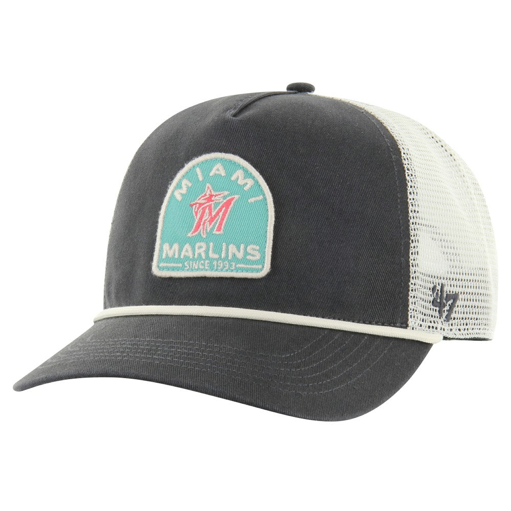 Miami Marlins Cypress Trucker Hitch Adjustable Hat - Charcoal | 47 brand
