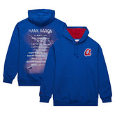 Hank Aaron Atlanta Braves Vintage Logo Name & Number Pullover Hoodie - Royal | Mitchell & Ness