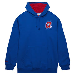 Hank Aaron Atlanta Braves Vintage Logo Name & Number Pullover Hoodie - Royal | Mitchell & Ness