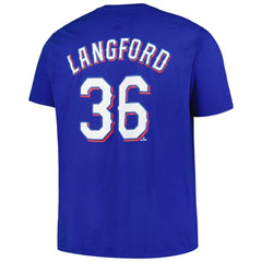 Wyatt Langford Texas Rangers Big & Tall Name & Number T-Shirt - Royal