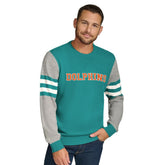 Miami Dolphins Tommy Hilfiger Acrylic Crewneck Pullover Sweater - Aqua/Heather Gray outlet