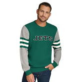 New York Jets Tommy Hilfiger Acrylic Crewneck Pullover Sweater - Green/Heather Gray discount