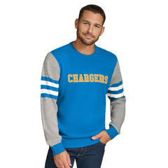 Los Angeles Chargers Tommy Hilfiger Acrylic Crewneck Pullover Sweater - Powder Blue/Heather Gray cheap