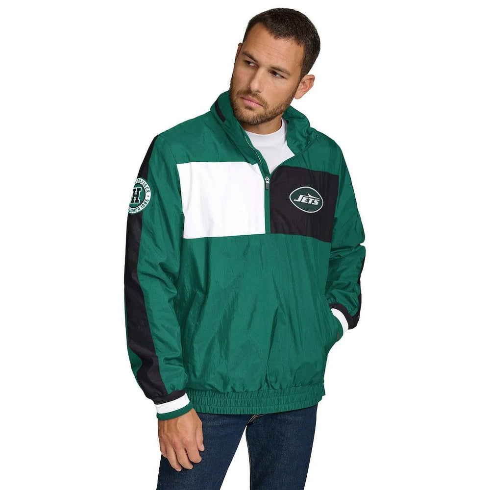New York Jets Tommy Hilfiger Gael Lightweight Half-Zip Hoodie Jacket - Green sale