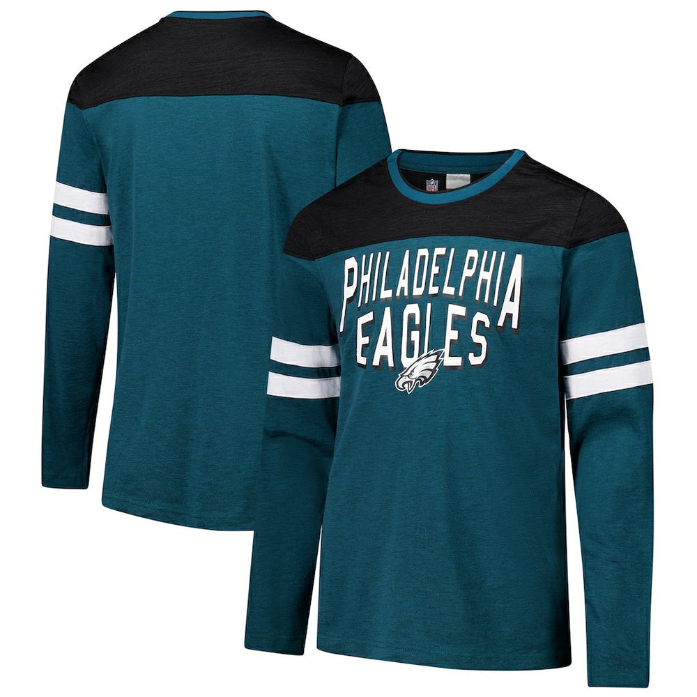 Philadelphia Eagles G-III Sports by Carl Banks Adaptive Hail Mary Long Sleeve T-Shirt - Midnight Green/Black sale