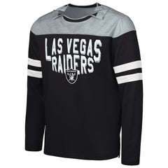 Las Vegas Raiders G-III Sports by Carl Banks Adaptive Hail Mary Long Sleeve T-Shirt - Black/Silver cheap