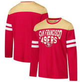 San Francisco 49ers G-III Sports by Carl Banks Adaptive Hail Mary Long Sleeve T-Shirt - Scarlet/Gold discount