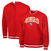 San Francisco 49ers G-III Sports by Carl Banks Adaptive Blocker Fleece Pullover Sweatshirt - Scarlet on sale