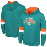 Miami Dolphins G-III Sports by Carl Banks Adaptive Faceoff Pullover Hoodie - Aqua/Orange for sale