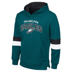 Philadelphia Eagles G-III Sports by Carl BanksMen's Adaptive Faceoff Pullover Hoodie - Midnight Green/Black cheap