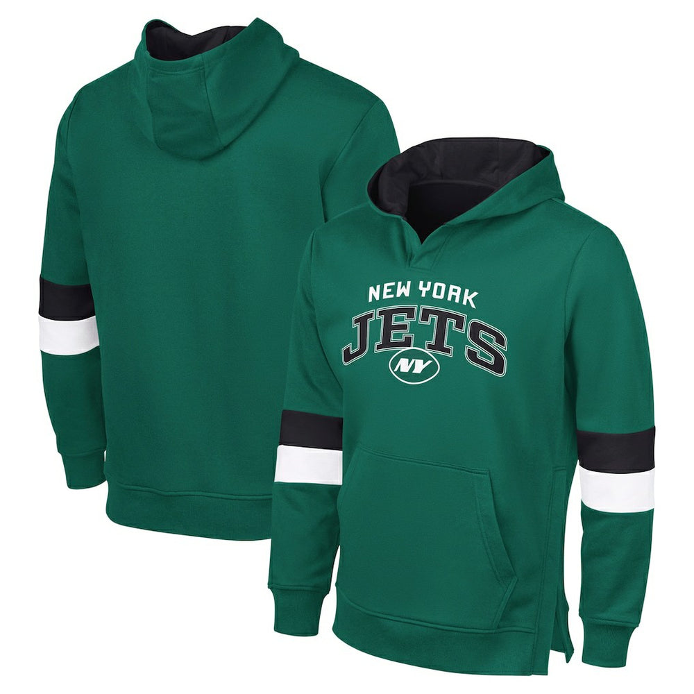 New York Jets G-III Sports by Carl BanksMen's Adaptive Faceoff Pullover Hoodie - Green/Gray for sale
