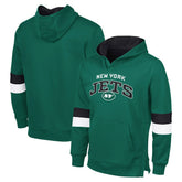 New York Jets G-III Sports by Carl BanksMen's Adaptive Faceoff Pullover Hoodie - Green/Gray for sale