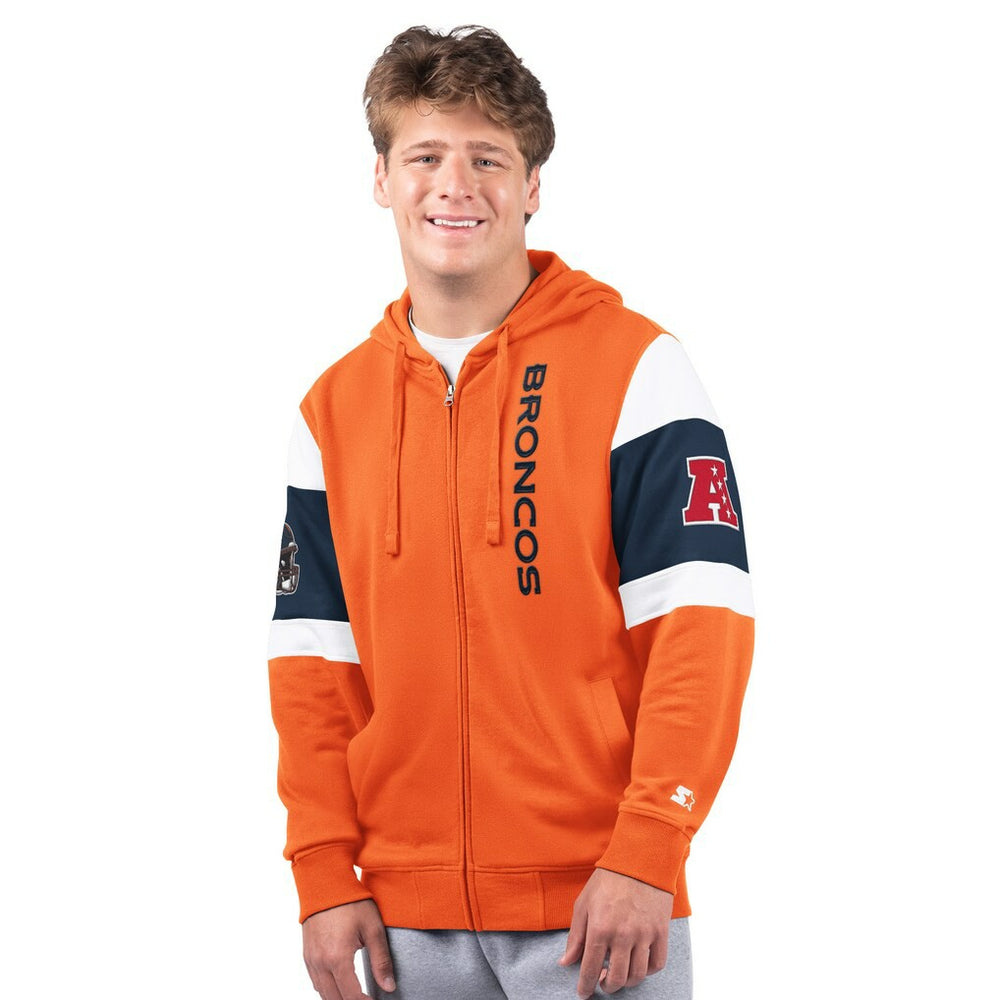 Denver Broncos Starter Extreme Full-Zip Hoodie - Orange outlet