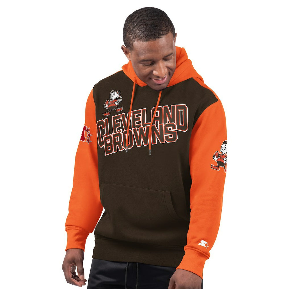 Cleveland Browns Starter Extreme Vintage Logo Pullover Hoodie - Brown discount