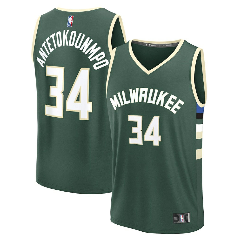 Giannis Antetokounmpo Milwaukee Bucks Fast Break Replica Player Jersey - Icon Edition - Hunter Green | Fanatics shop