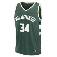 Giannis Antetokounmpo Milwaukee Bucks Fast Break Replica Player Jersey - Icon Edition - Hunter Green | Fanatics shop