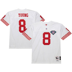Steve Young San Francisco 49ers 1994 Authentic Throwback Retired Player Jersey - White discount