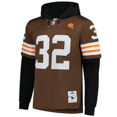 Jim Brown Cleveland Browns Player Name & Number Hoodie Legacy Jersey - Brown sale