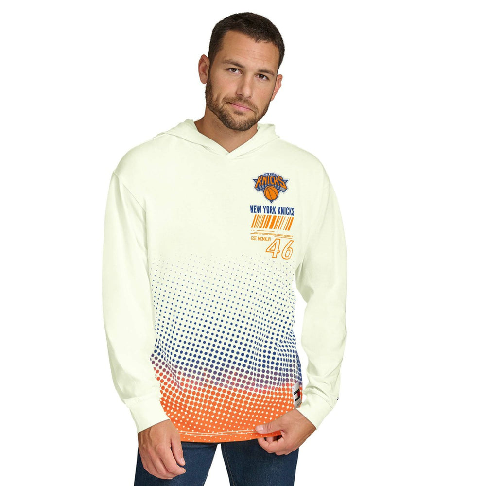 New York Knicks Tommy Jeans Ben Vintage Applique Long Sleeve Hoodie T-Shirt - Cream online