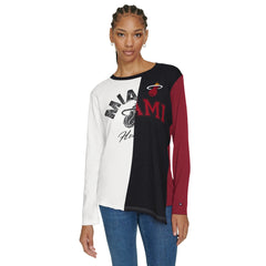 Miami Heat Tommy Jeans Women's Amelia Color Blocked Long Sleeve T-Shirt - White/Black online