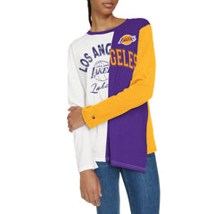 Los Angeles Lakers Tommy Jeans Women's Amelia Color Blocked Long Sleeve T-Shirt - White/Purple shop