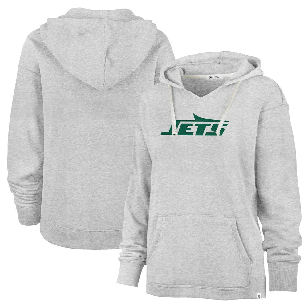 New York Jets '47 Women's Premier Kennedy V-Neck Pullover Hoodie - Gray on sale
