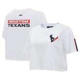 Houston Texans Pro Standard Women's Away Cropped Boxy T-Shirt - White sale