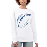 Buffalo Bills G-III 4Her by Carl Banks Women's Football Logo Graphic Fleece Tri-Blend Pullover Sweatshirt - White discount