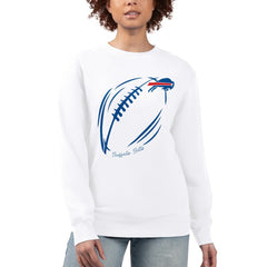 Buffalo Bills G-III 4Her by Carl Banks Women's Football Logo Graphic Fleece Tri-Blend Pullover Sweatshirt - White discount
