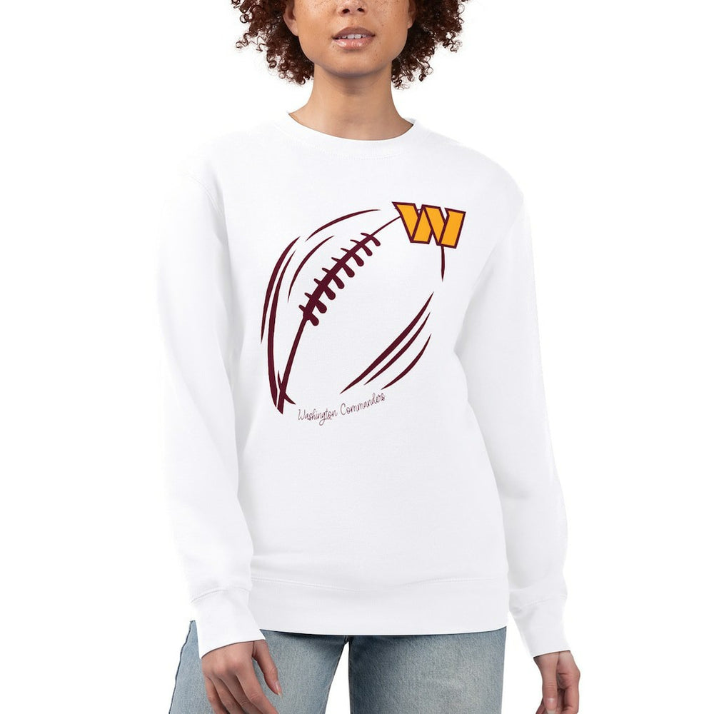 Washington Commanders G-III 4Her by Carl Banks Women's Football Logo Graphic Fleece Tri-Blend Pullover Sweatshirt - White online