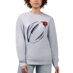 Chicago Bears G-III 4Her by Carl Banks Women's Football Logo Graphic Fleece Tri-Blend Pullover Sweatshirt - Heather Gray on sale