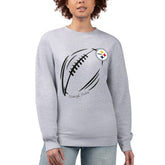Pittsburgh Steelers G-III 4Her by Carl Banks Women's Football Logo Graphic Fleece Tri-Blend Pullover Sweatshirt - Heather Gray discount