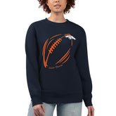 Denver Broncos G-III 4Her by Carl Banks Women's Football Logo Graphic Fleece Tri-Blend Pullover Sweatshirt - Navy for sale