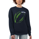 Seattle Seahawks G-III 4Her by Carl Banks Women's Football Logo Graphic Fleece Tri-Blend Pullover Sweatshirt - Navy sale