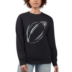 Las Vegas Raiders G-III 4Her by Carl Banks Women's Football Logo Graphic Fleece Tri-Blend Pullover Sweatshirt - Black for sale