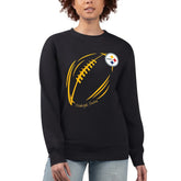 Pittsburgh Steelers G-III 4Her by Carl Banks Women's Football Logo Graphic Fleece Tri-Blend Pullover Sweatshirt - Black cheap