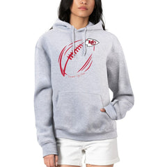 Kansas City Chiefs G-III 4Her by Carl Banks Women's Football Logo Fleece Tri-Blend Pullover Hoodie - Heather Gray on sale