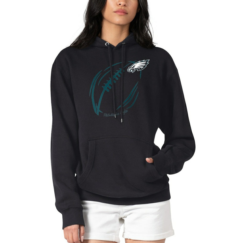 Philadelphia Eagles G-III 4Her by Carl Banks Women's Football Logo Fleece Tri-Blend Pullover Hoodie - Black discount