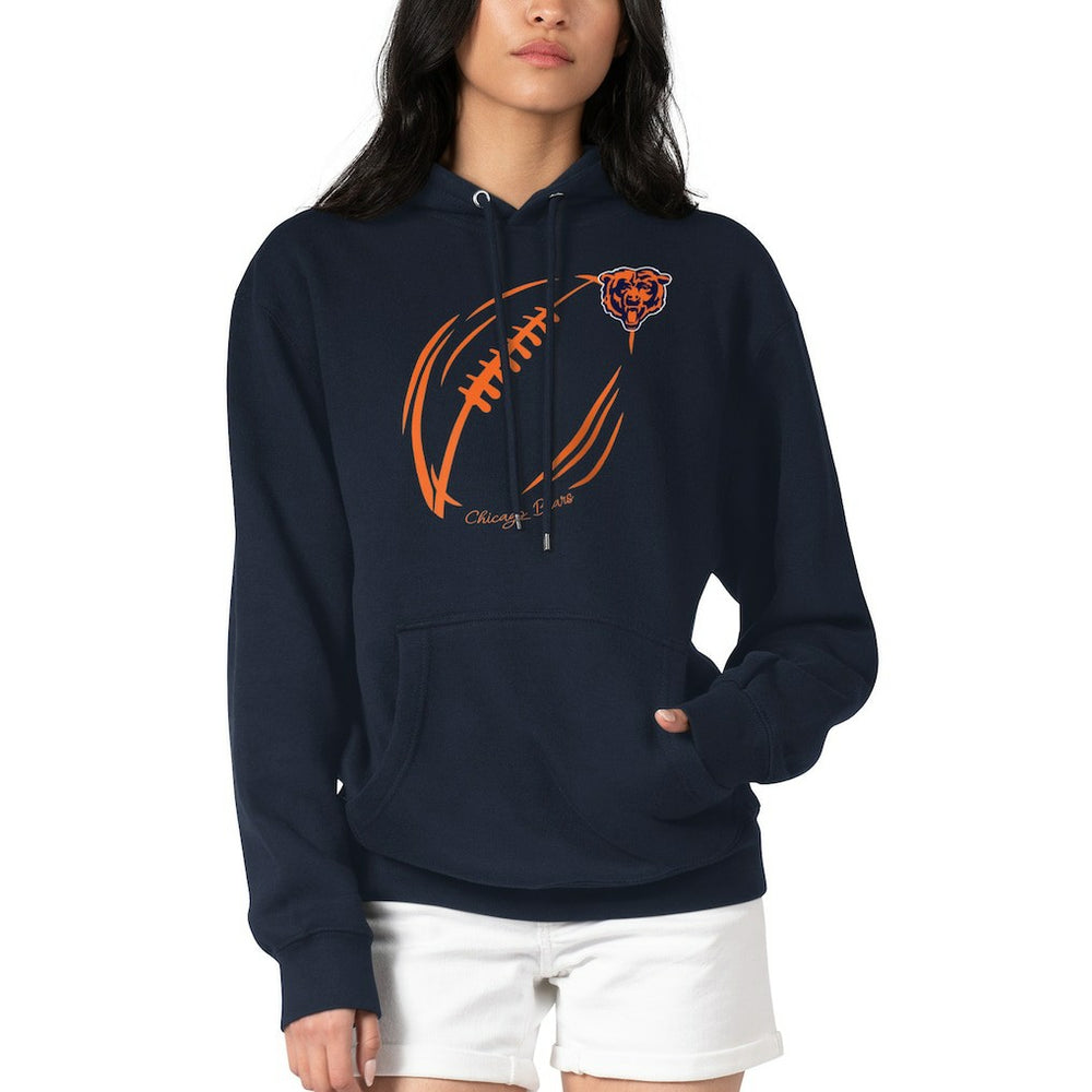 Chicago Bears G-III 4Her by Carl Banks Women's Football Logo Fleece Tri-Blend Pullover Hoodie - Navy outlet