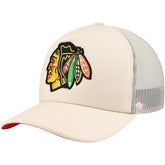 Chicago Blackhawks Mitchell & Ness Foam Front Trucker Adjustable Hat Cream