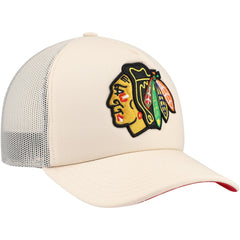 Chicago Blackhawks Mitchell & Ness Foam Front Trucker Adjustable Hat Cream