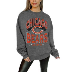 Chicago Bears Gameday Couture Women's Oversized Long Weekend Premium Fleece Drop Shoulder Pullover Sweatshirt - Charcoal sale