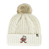 Cleveland Browns '47 Women's Meeko Cuffed Knit Hat with Pom - Cream on sale