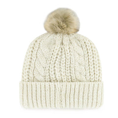 Cleveland Browns '47 Women's Meeko Cuffed Knit Hat with Pom - Cream on sale